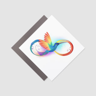Rainbow Hummingbird with Infinity symbol Car Magnet