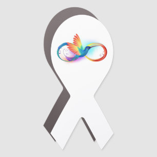 Rainbow Hummingbird with Infinity symbol Car Magnet