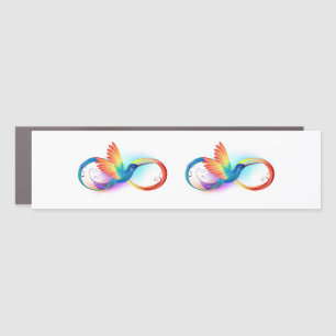 Rainbow Hummingbird with Infinity symbol Car Magnet