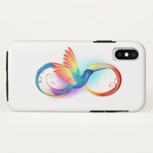 Rainbow Hummingbird with Infinity symbol iPhone X Case