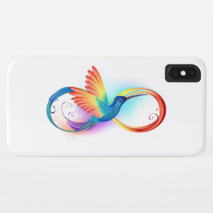 Rainbow Hummingbird with Infinity symbol iPhone XS Max Case