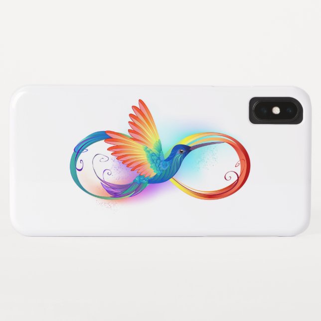 Rainbow Hummingbird with Infinity symbol Case-Mate iPhone Case (Back (Horizontal))