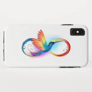 Rainbow Hummingbird with Infinity symbol iPhone XS Max Case