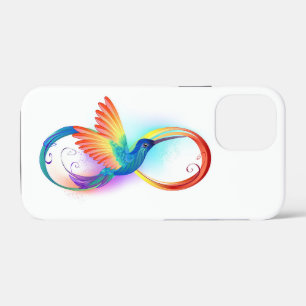 Rainbow Hummingbird with Infinity symbol iPhone 12 Mini Case