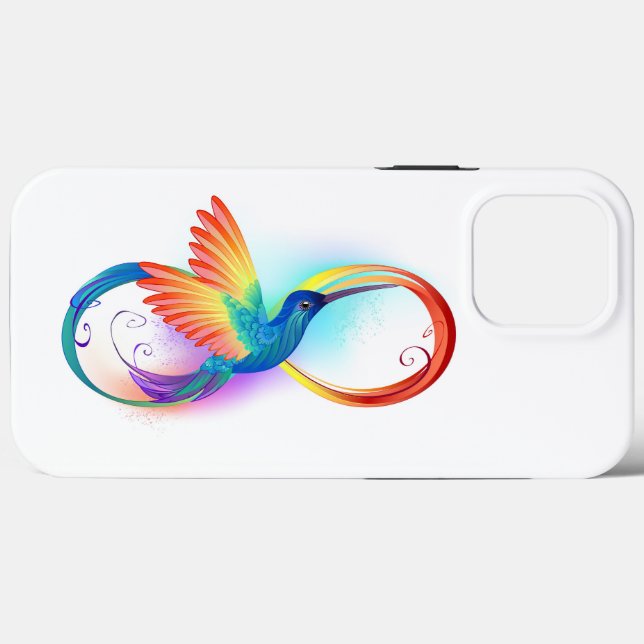 Rainbow Hummingbird with Infinity symbol Case-Mate iPhone Case (Back (Horizontal))