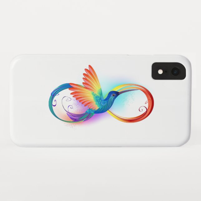 Rainbow Hummingbird with Infinity symbol Case-Mate iPhone Case (Back (Horizontal))