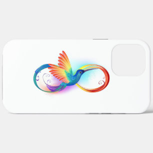 Rainbow Hummingbird with Infinity symbol iPhone 12 Pro Max Case