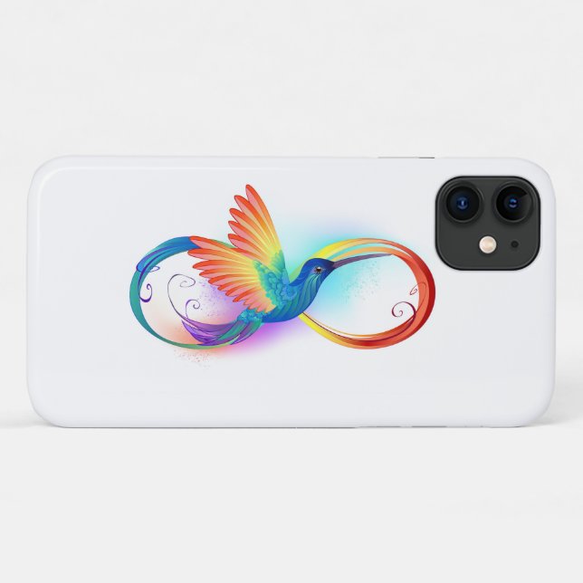 Rainbow Hummingbird with Infinity symbol Case-Mate iPhone Case (Back (Horizontal))