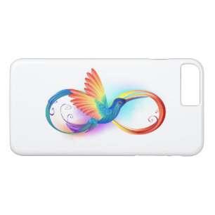 Rainbow Hummingbird with Infinity symbol iPhone 8 Plus/7 Plus Case
