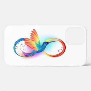 Rainbow Hummingbird with Infinity symbol iPhone 12 Case