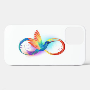 Rainbow Hummingbird with Infinity symbol iPhone 12 Pro Case