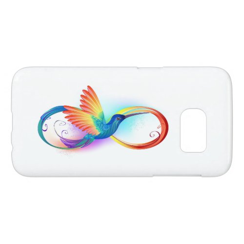 Rainbow Hummingbird with Infinity symbol Samsung Galaxy S7 Case