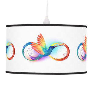 Rainbow Hummingbird with Infinity symbol Ceiling Lamp