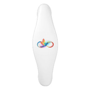Rainbow Hummingbird with Infinity symbol Ceramic Cabinet Pull