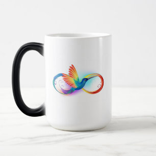 Rainbow Hummingbird with Infinity symbol Color Morph Mug