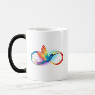 Rainbow Hummingbird with Infinity symbol Color Morph Mug