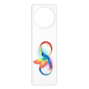 Rainbow Hummingbird with Infinity symbol Door Hanger