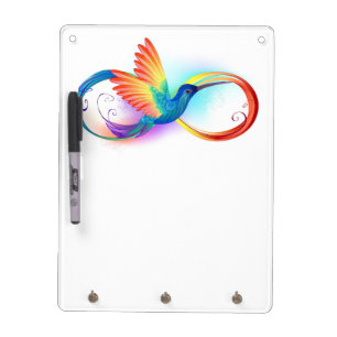 Rainbow Hummingbird with Infinity symbol Dry Erase Board