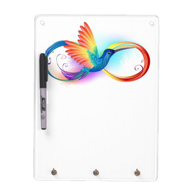 Rainbow Hummingbird with Infinity symbol Dry Erase Board (Front)