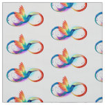 Rainbow Hummingbird with Infinity symbol Fabric