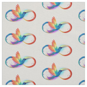 Rainbow Hummingbird with Infinity symbol Fabric