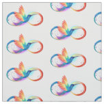 Rainbow Hummingbird with Infinity symbol Fabric