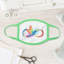 Rainbow Hummingbird with Infinity symbol Face Mask