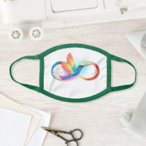 Rainbow Hummingbird with Infinity symbol Face Mask