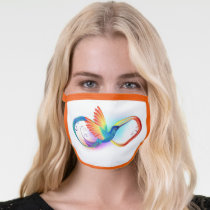 Rainbow Hummingbird with Infinity symbol Face Mask
