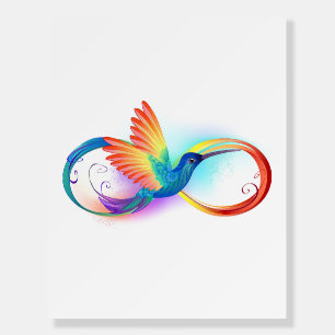 Rainbow Hummingbird with Infinity symbol Foam Board