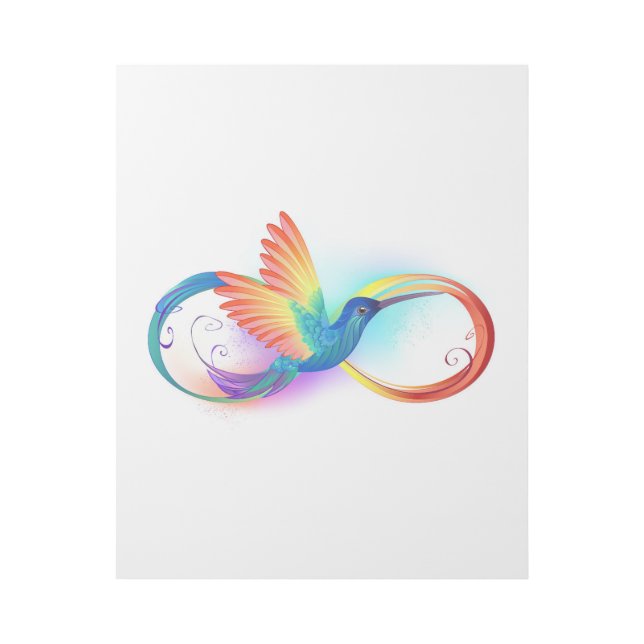 Rainbow Hummingbird with Infinity symbol Gallery Wrap (Front)