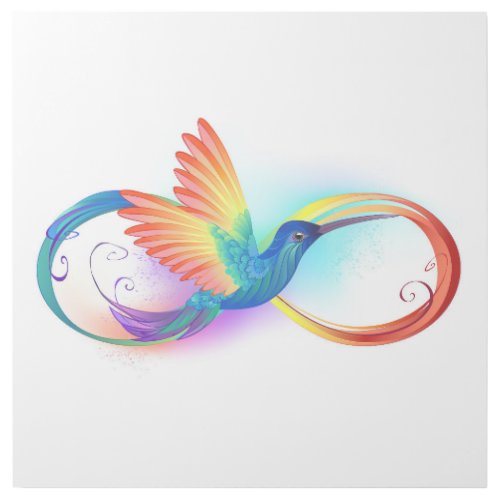Rainbow Hummingbird with Infinity symbol Gallery Wrap