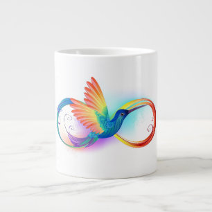 Rainbow Hummingbird with Infinity symbol Giant Coffee Mug
