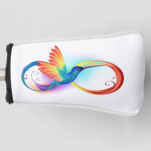 Rainbow Hummingbird with Infinity symbol Golf Head Cover