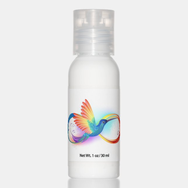 Rainbow Hummingbird with Infinity symbol Hand Lotion (Front)
