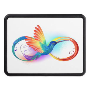 Rainbow Hummingbird with Infinity symbol Hitch Cover
