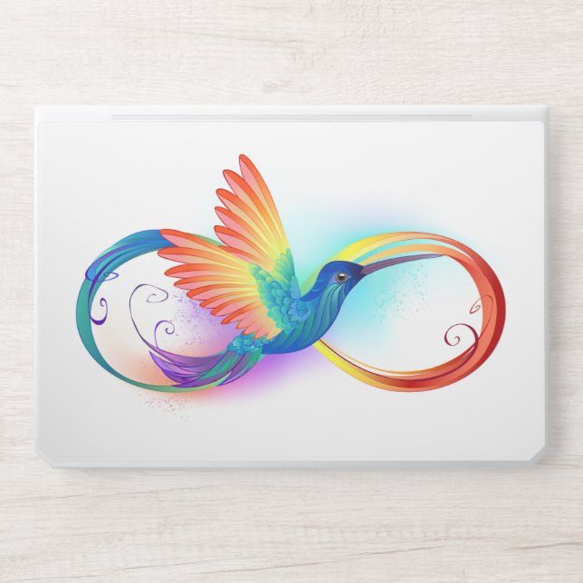 Rainbow Hummingbird with Infinity symbol HP Laptop Skin (Front)