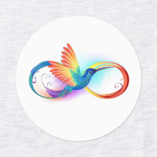 Rainbow Hummingbird with Infinity symbol Labels
