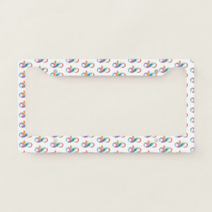 Rainbow Hummingbird with Infinity symbol License Plate Frame