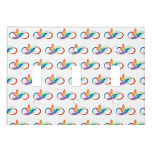 Rainbow Hummingbird with Infinity symbol Light Switch Cover