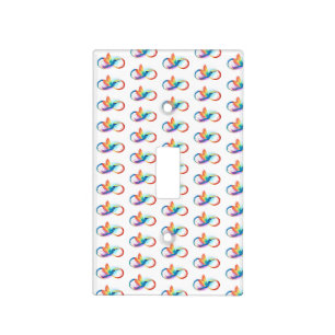 Rainbow Hummingbird with Infinity symbol Light Switch Cover