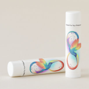 Rainbow Hummingbird with Infinity symbol Lip Balm