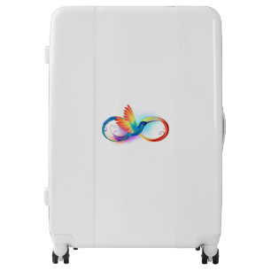 Rainbow Hummingbird with Infinity symbol Luggage