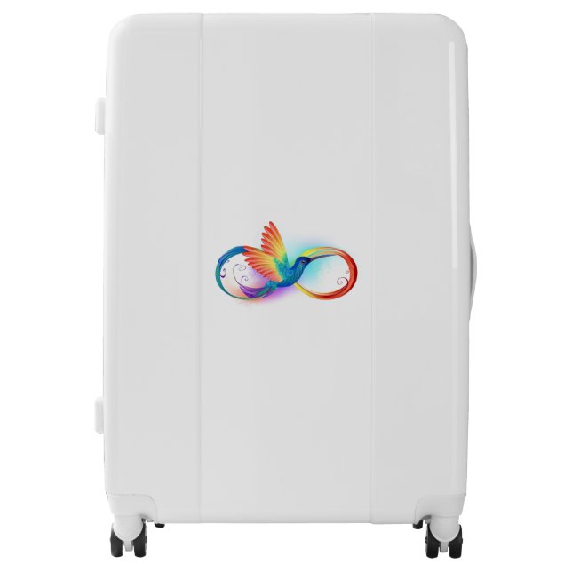 Rainbow Hummingbird with Infinity symbol Luggage (Front)