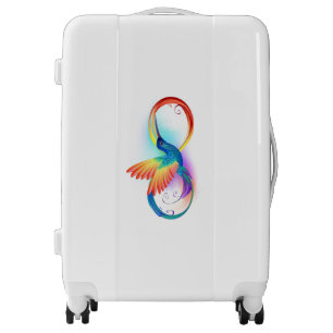 Rainbow Hummingbird with Infinity symbol Luggage