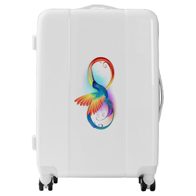 Rainbow Hummingbird with Infinity symbol Luggage (Front)