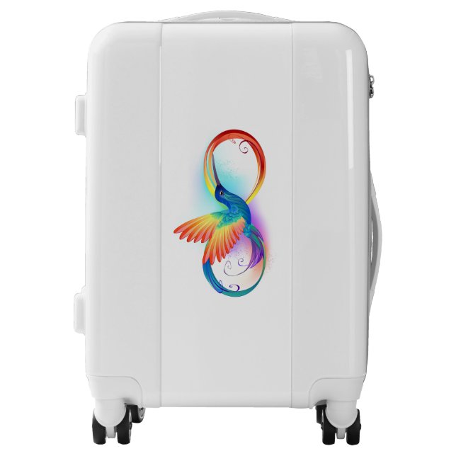 Rainbow Hummingbird with Infinity symbol Luggage (Front)