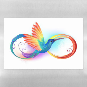 Rainbow Hummingbird with Infinity symbol Magnetic Dry Erase Sheet