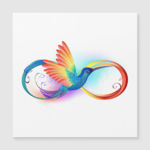 Rainbow Hummingbird with Infinity symbol Magnetic Invitation