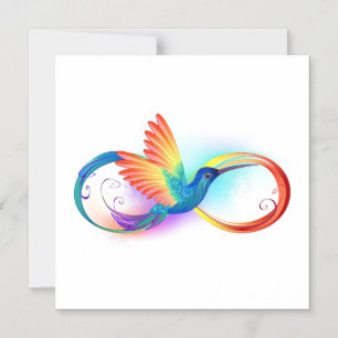 Rainbow Hummingbird with Infinity symbol Magnetic Invitation